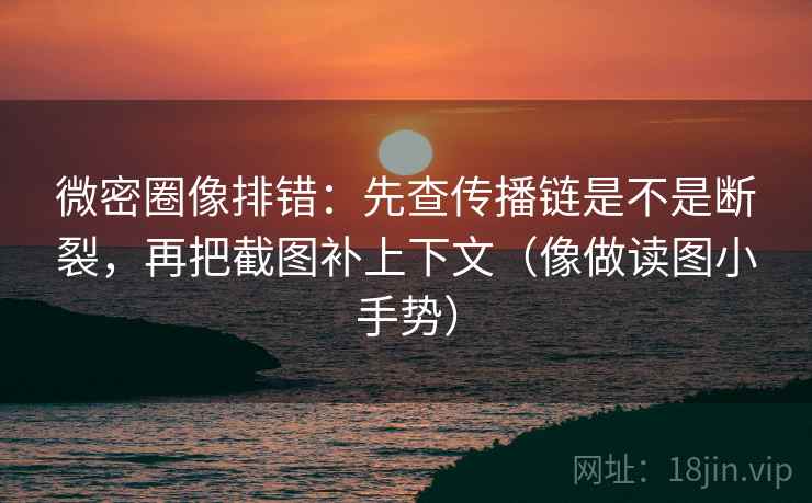 微密圈像排错:先查传播链是不是断裂,再把截图补上下文(像做读图小手势) 第2张 微密圈像排错:先查传播链是不是断裂,再把截图补上下文(像做读图小手势) 第2张